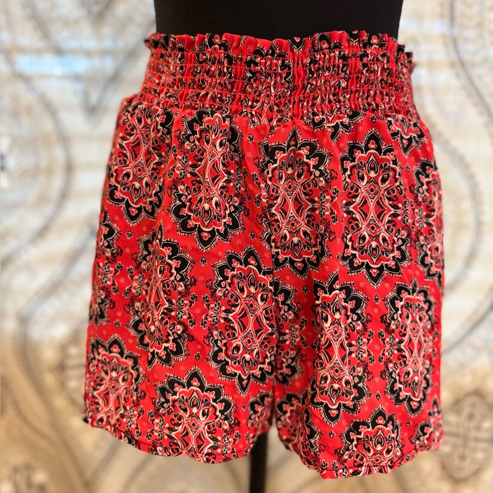 Charlotte Russe Red and Black Floral Shorts